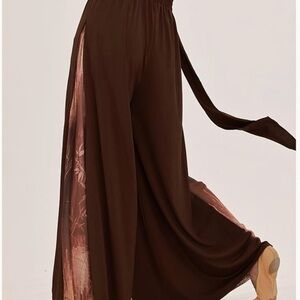 E16 Women's Brown Split Wide-Leg Palazzo Pants